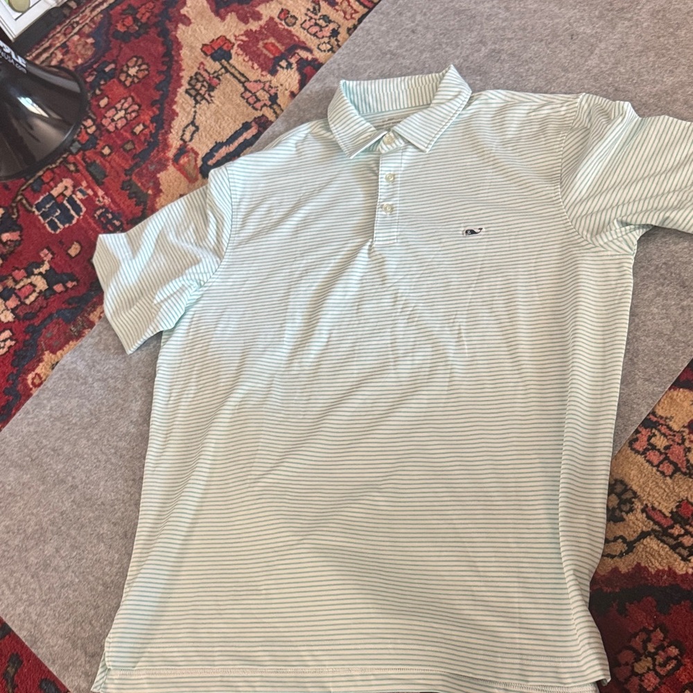 Vineyard Vines Men's Mint Striped Polo